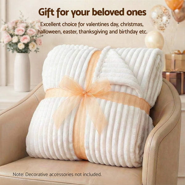 Giselle 152x203cm Throw Blanket Queen Fleece Lightweight Cozy Sofa Couch Bed Throw Awezingly