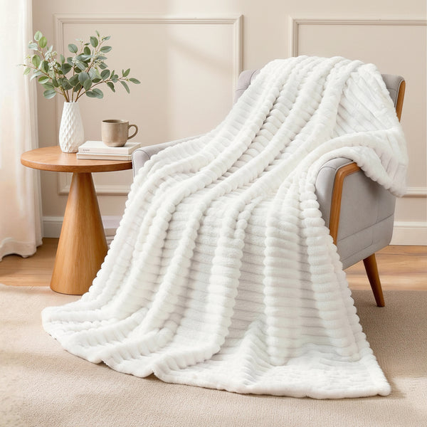 Giselle 203x230cm Throw Blanket Fleece Soft Lightweight Cozy Sofa Couch Bed Throw Awezingly