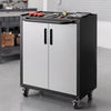 Giantz Rolling Tool Cabinet Heavy-Duty Storage Cabinet Adjustable Shelf Black and Grey