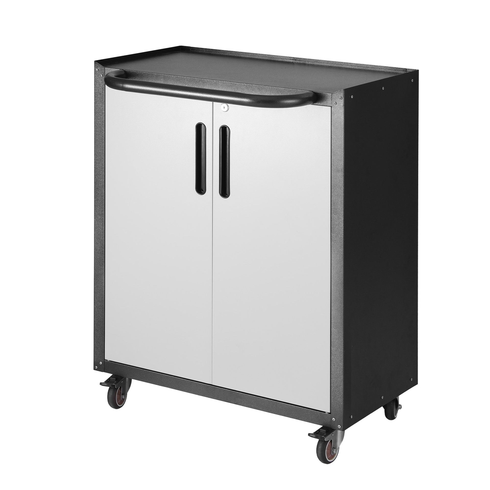Giantz Rolling Tool Cabinet Heavy-Duty Storage Cabinet Adjustable Shelf Black and Grey Awezingly