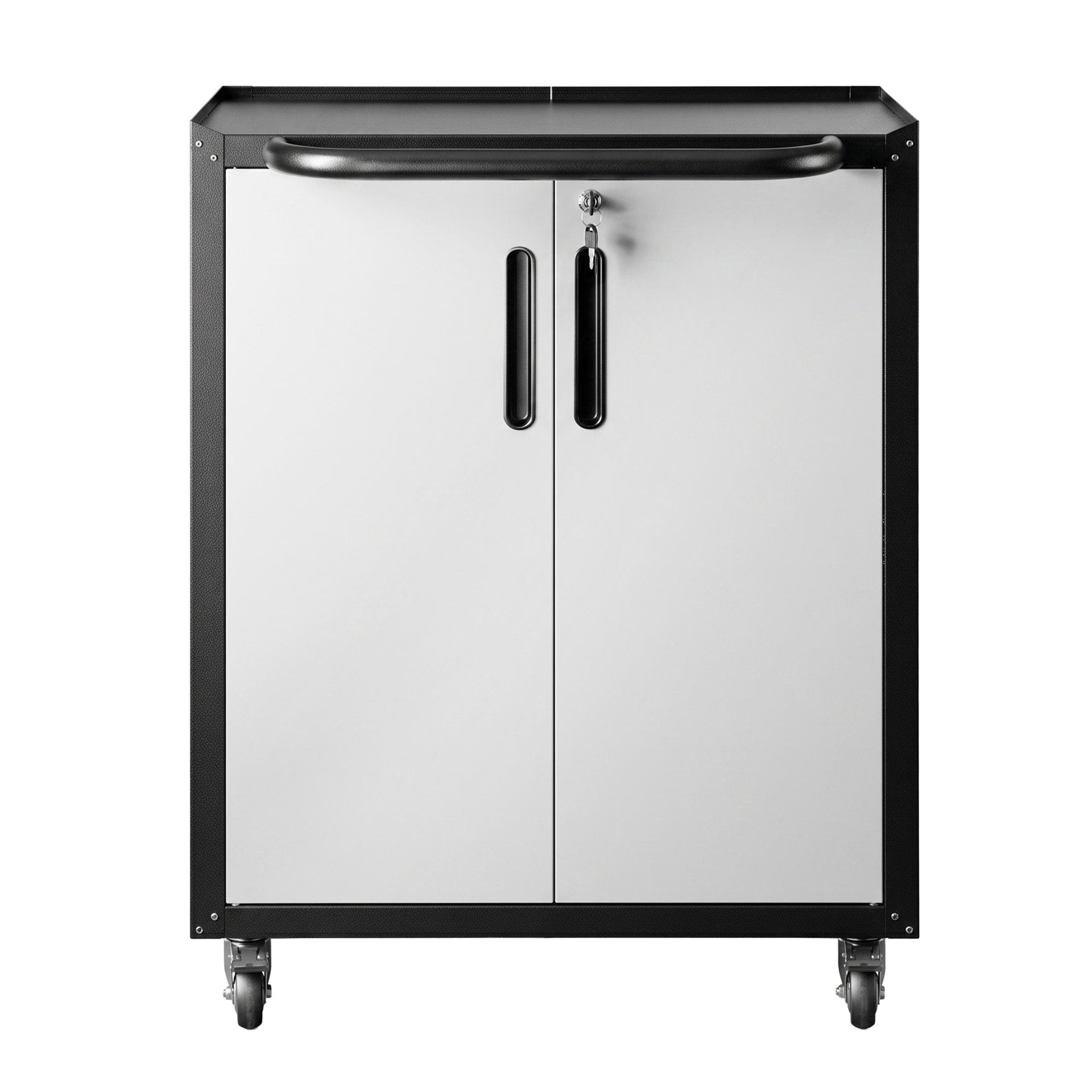 Giantz Rolling Tool Cabinet Heavy-Duty Storage Cabinet Adjustable Shelf Black and Grey Awezingly