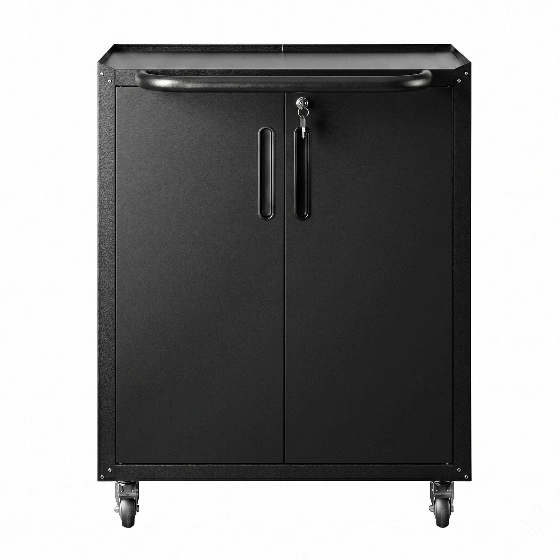 Giantz Rolling Tool Cabinet Heavy-Duty Storage Cabinet Adjustable Shelf Black Awezingly