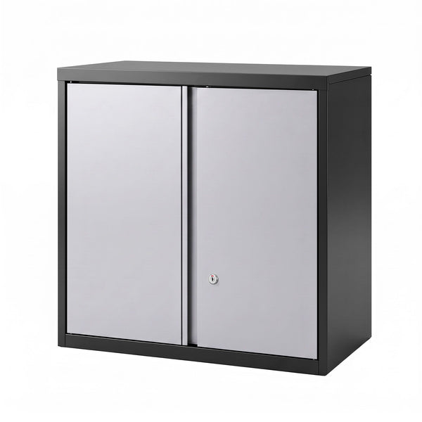 Giantz Steel Tool Cabinet Wall Mount Adjustable Shelf Garage Storage Lockable Black Grey Awezingly