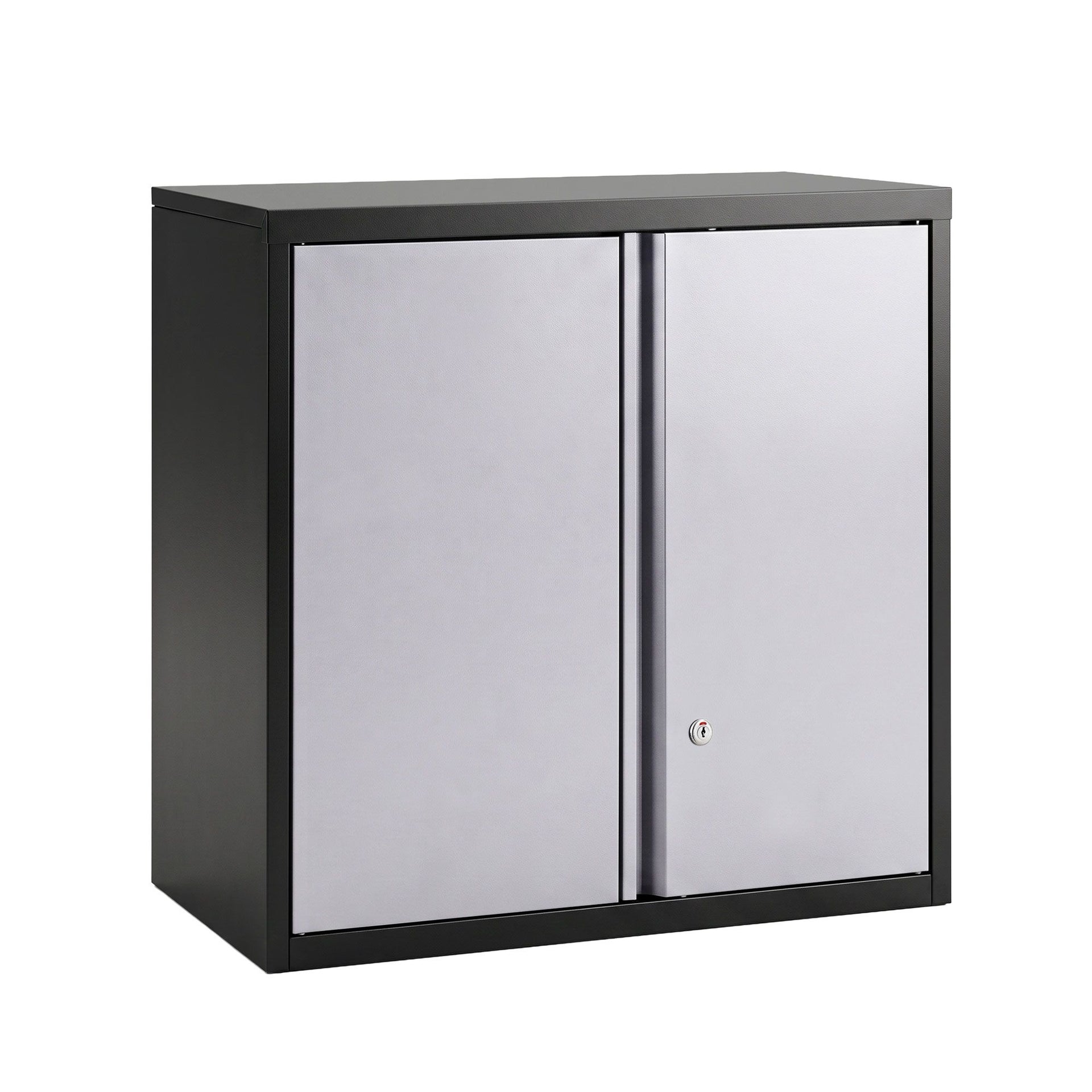 Giantz Steel Tool Cabinet Wall Mount Adjustable Shelf Garage Storage Lockable Black Grey Awezingly
