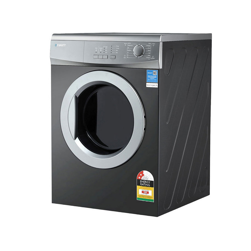 Devanti 7kg Tumble Dryer Vented 15 Auto Programs - Grey Devanti