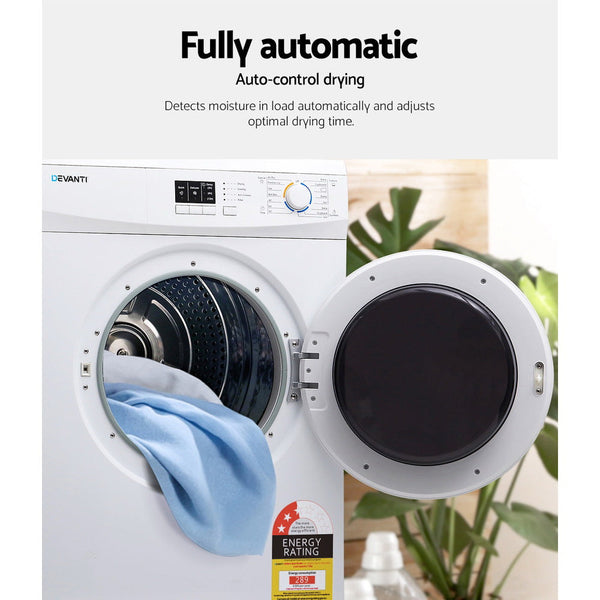 Devanti 7kg Vented Tumble Dryer - White Devanti