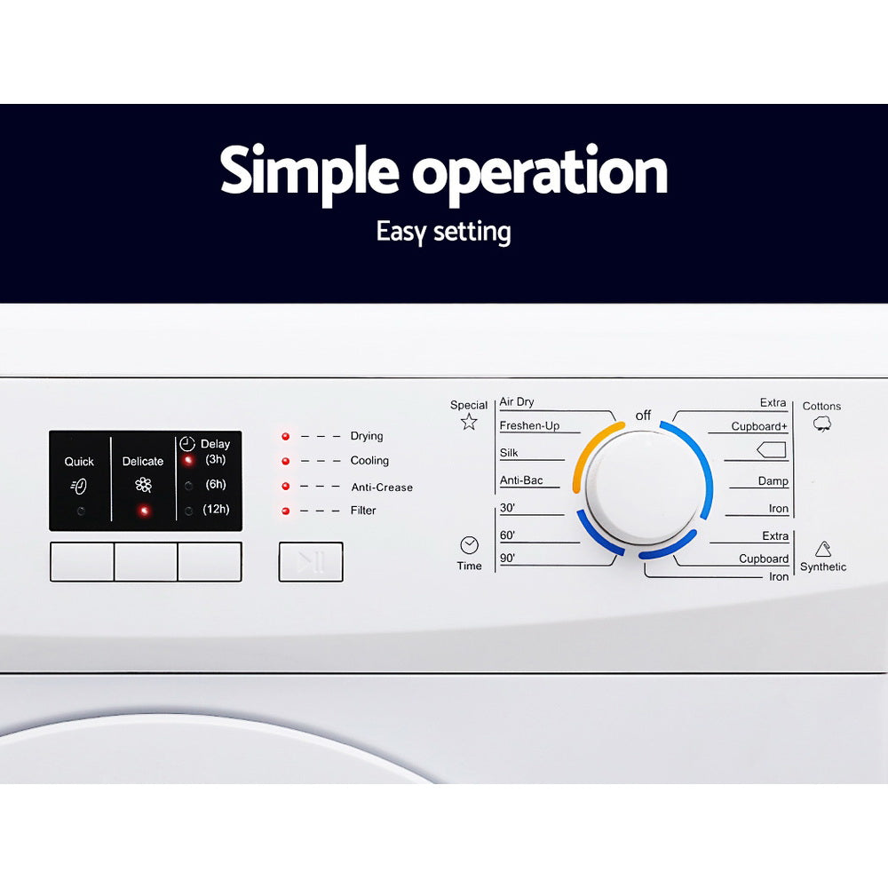 Devanti 7kg Vented Tumble Dryer - White Devanti