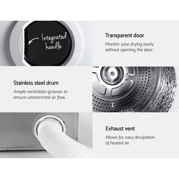 Devanti 7kg Vented Tumble Dryer - White Devanti