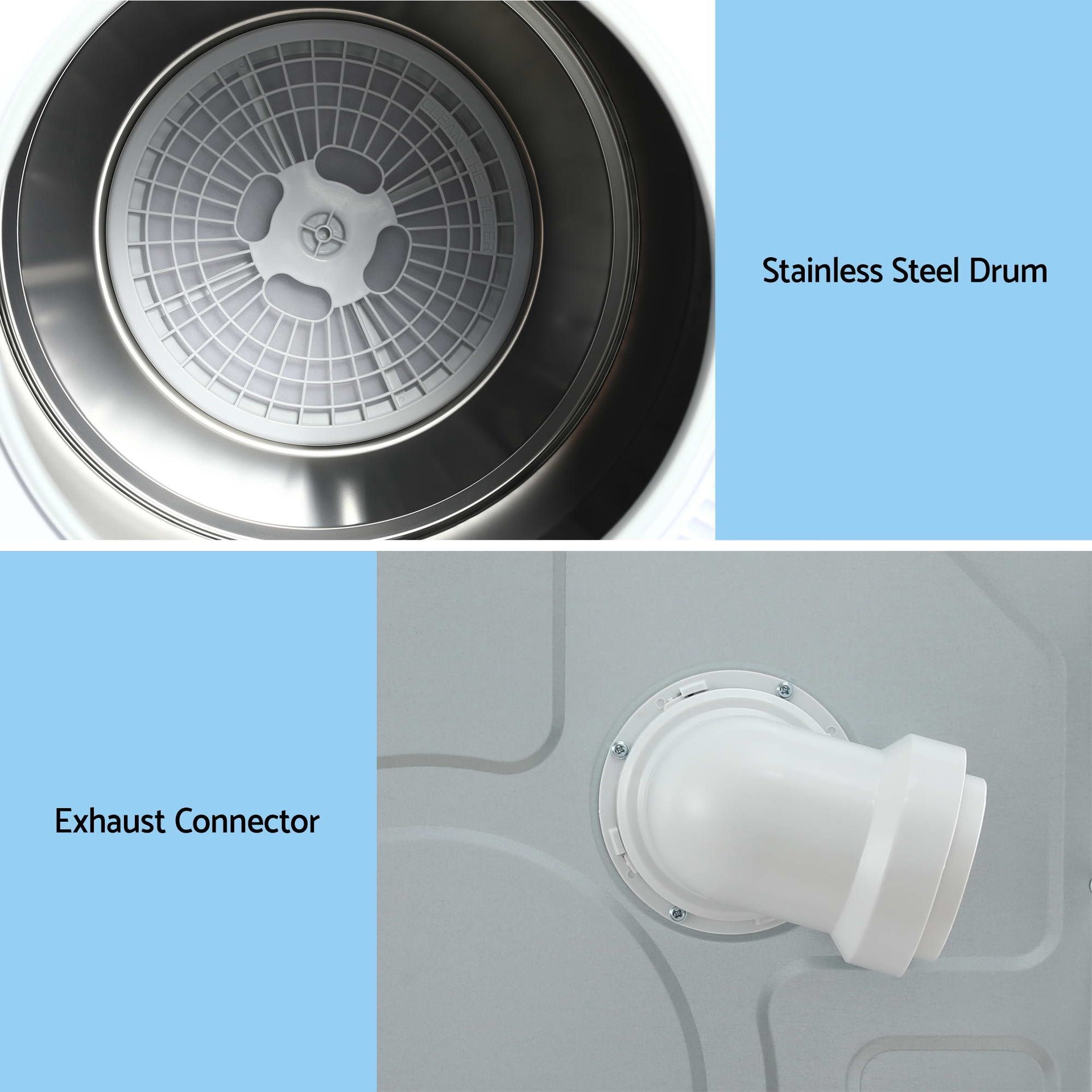 Devanti 6kg Tumble Dryer, Intelligent Touch Screen Clothes Dryer with 4 Drying Modes Stainless Steel Drum, 54x60x67.5cm Awezingly