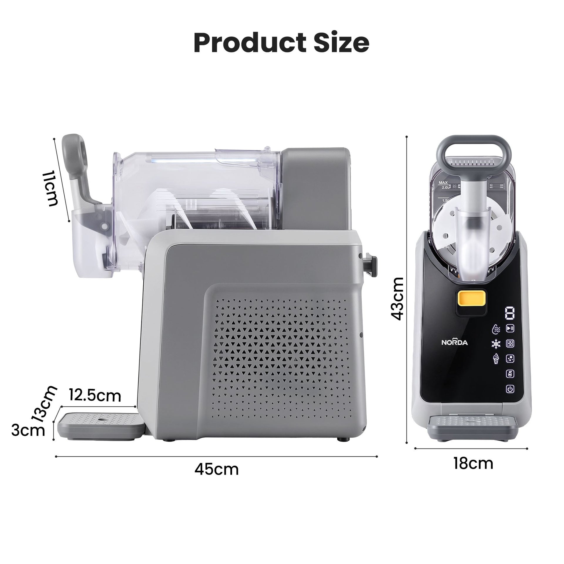 NORDA 2L Slushie Machine Frozen Drink Maker Slushy Ice Cream Maker No Ice Compressor Touchscreen for Home BBQ Party Awezingly