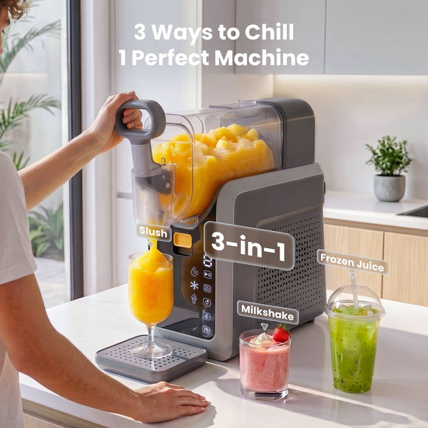 NORDA 2L Slushie Machine Frozen Drink Maker Slushy Ice Cream Maker No Ice Compressor Touchscreen for Home BBQ Party Awezingly