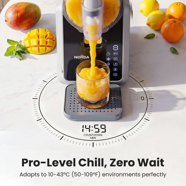 NORDA 2L Slushie Machine Frozen Drink Maker Slushy Ice Cream Maker No Ice Compressor Touchscreen for Home BBQ Party Awezingly