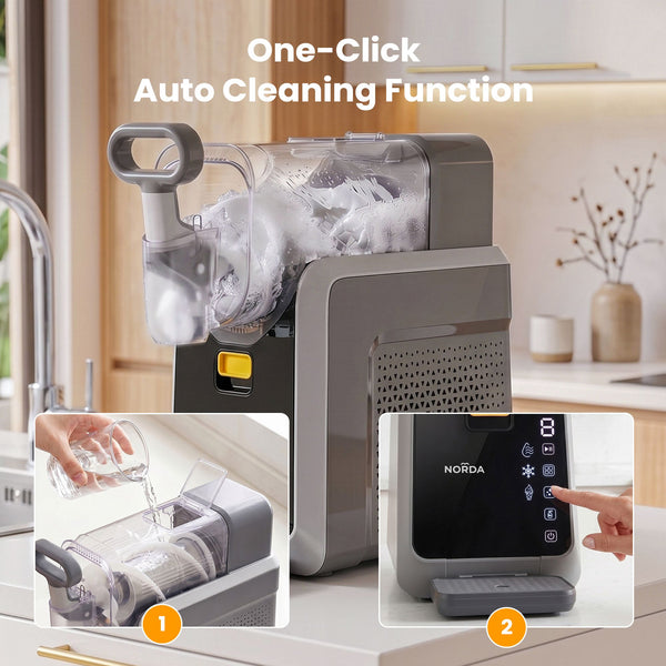 NORDA 2L Slushie Machine Frozen Drink Maker Slushy Ice Cream Maker No Ice Compressor Touchscreen for Home BBQ Party Awezingly
