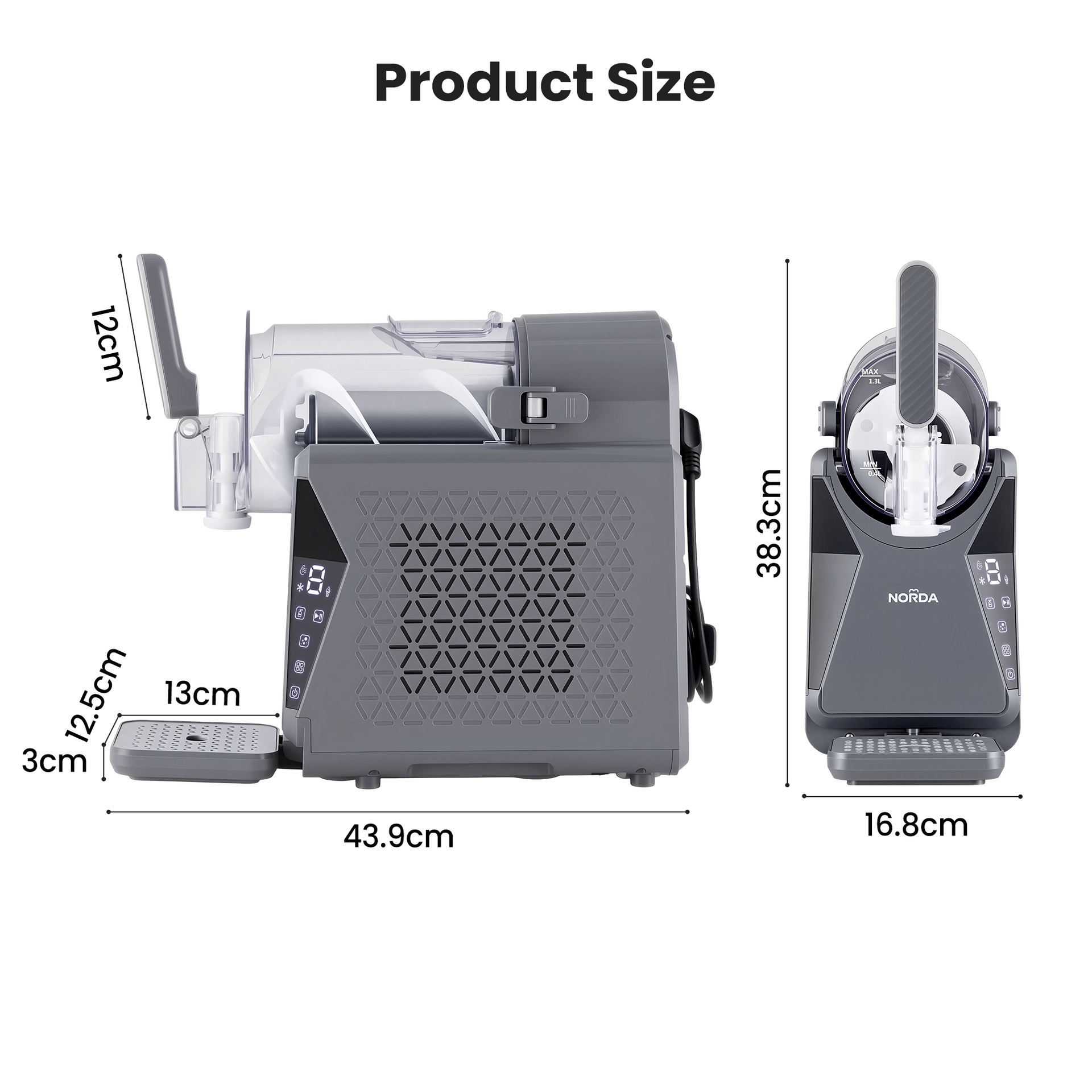 NORDA 1.3L Slushie Machine Frozen Drink Maker Slushy Ice Cream Maker No Ice Compressor Touchscreen for Home BBQ Party Awezingly