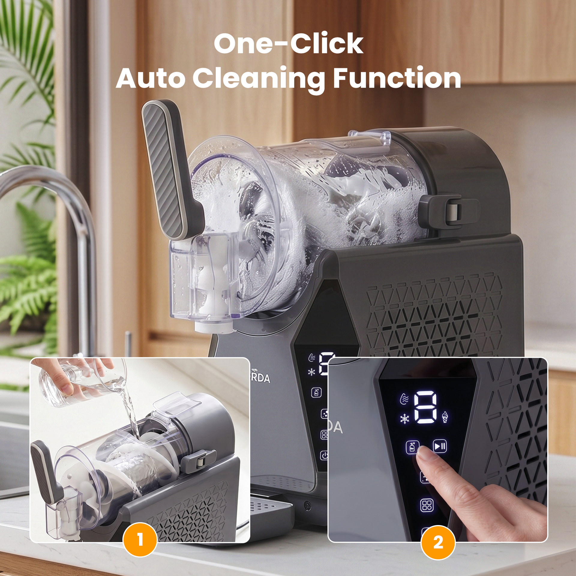 NORDA 1.3L Slushie Machine Frozen Drink Maker Slushy Ice Cream Maker No Ice Compressor Touchscreen for Home BBQ Party Awezingly