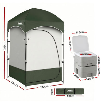 Weisshorn 20L Portable Camping Toilet Shower Tent Changing Room Outdoor Loo Set