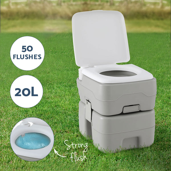 Weisshorn 20L Portable Camping Toilet Shower Tent Changing Room Outdoor Loo Set Awezingly