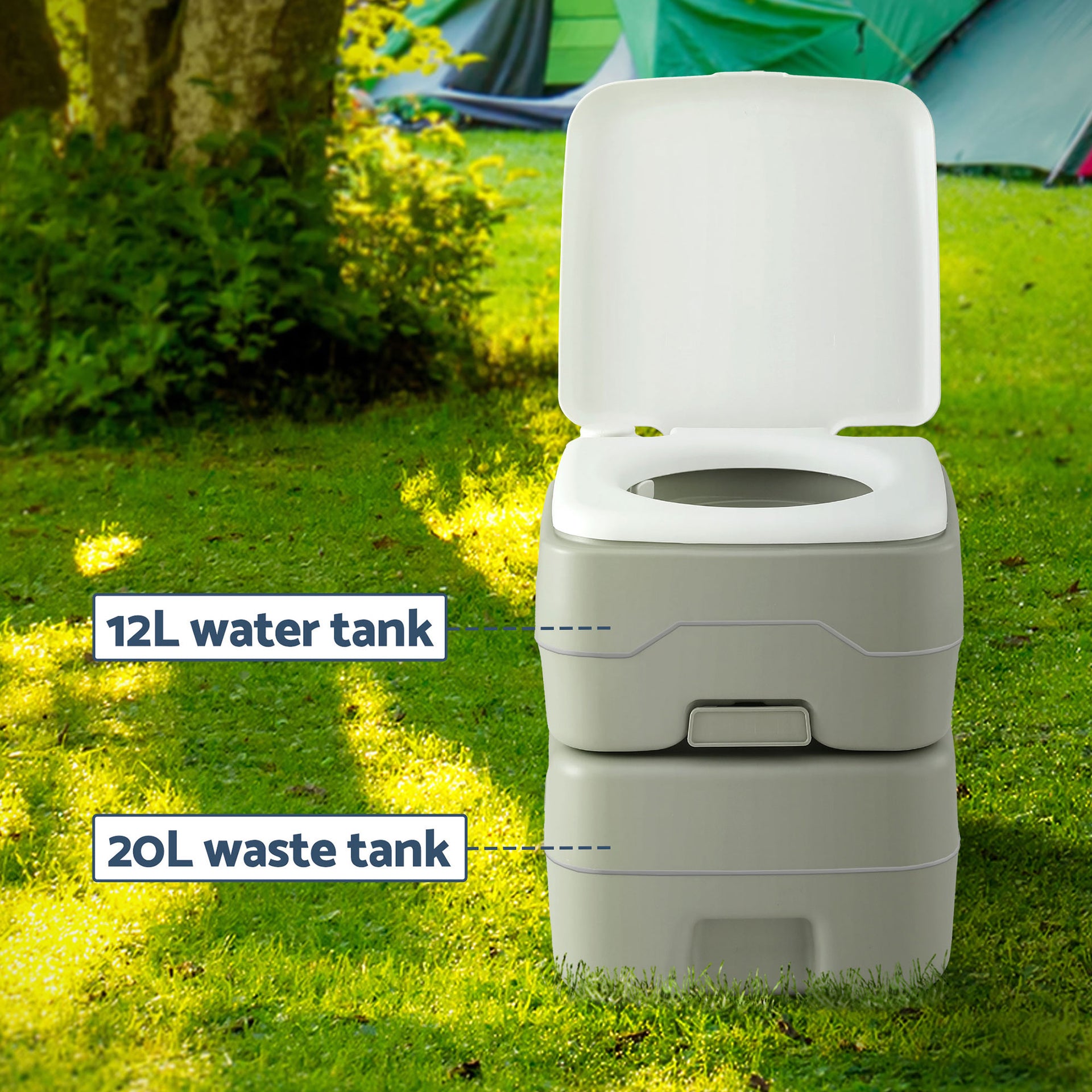Weisshorn 20L Portable Camping Toilet Shower Tent Changing Room Outdoor Loo Set Awezingly