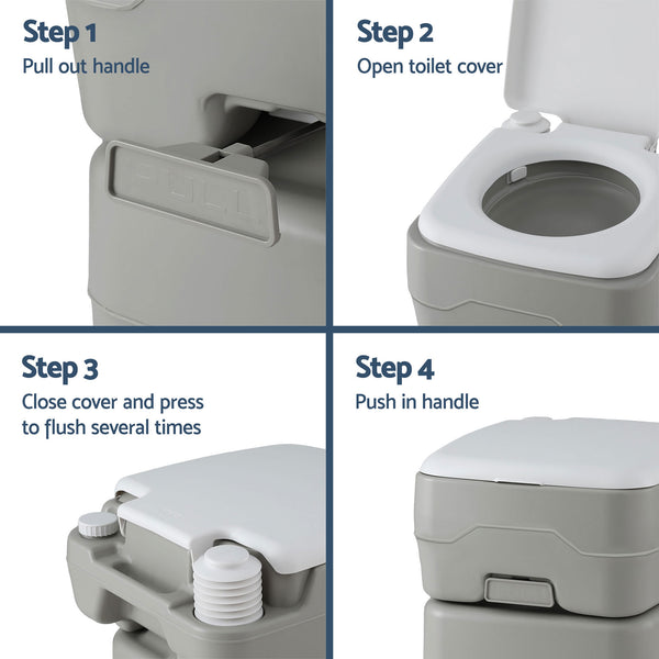 Weisshorn 20L Portable Camping Toilet Shower Tent Changing Room Outdoor Loo Set Awezingly