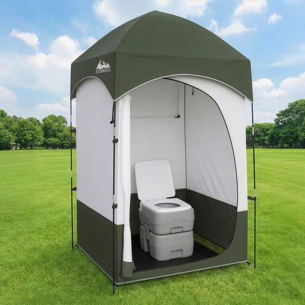 Weisshorn 20L Portable Camping Toilet Shower Tent Changing Room Outdoor Loo Set Awezingly