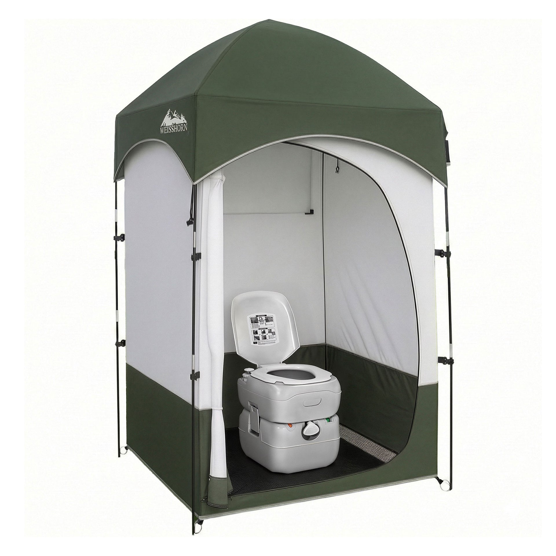 Weisshorn 22L Portable Camping Toilet Shower Tent Changing Room Outdoor Loo Set Awezingly