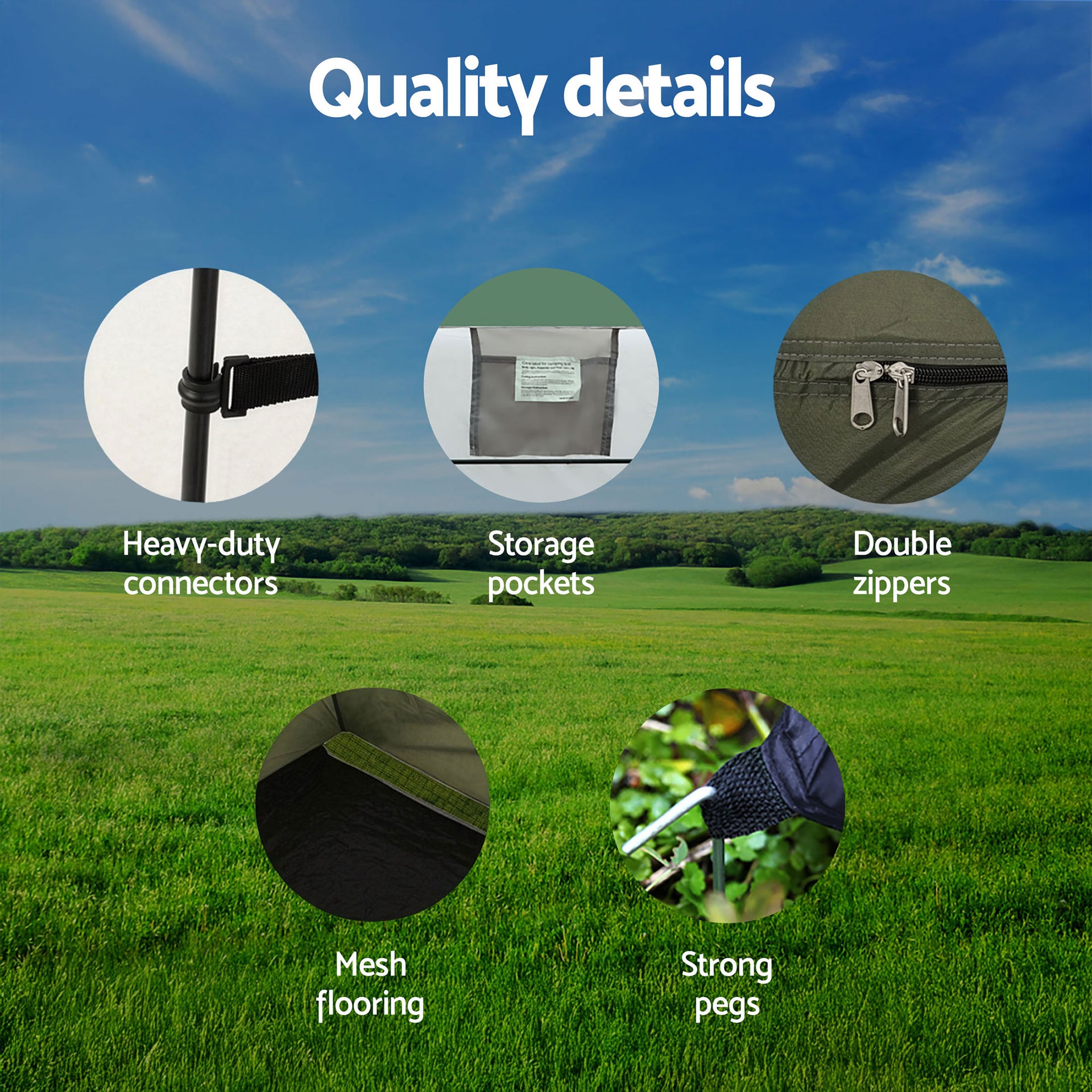 Weisshorn 22L Portable Camping Toilet Shower Tent Changing Room Outdoor Loo Set Awezingly