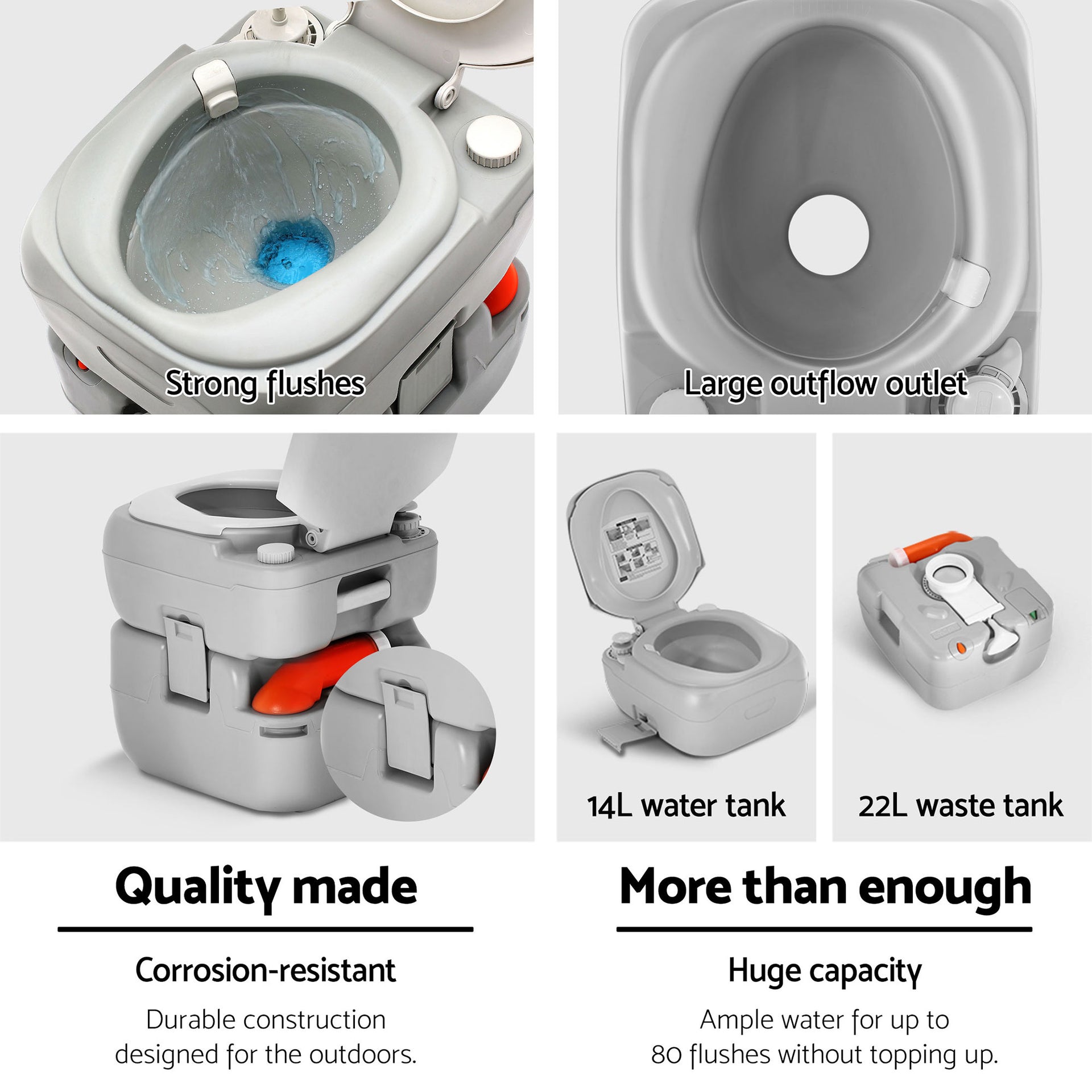 Weisshorn 22L Portable Camping Toilet Shower Tent Changing Room Outdoor Loo Set Awezingly