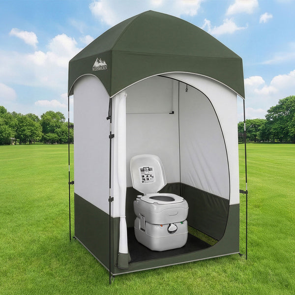 Weisshorn 22L Portable Camping Toilet Shower Tent Changing Room Outdoor Loo Set Awezingly