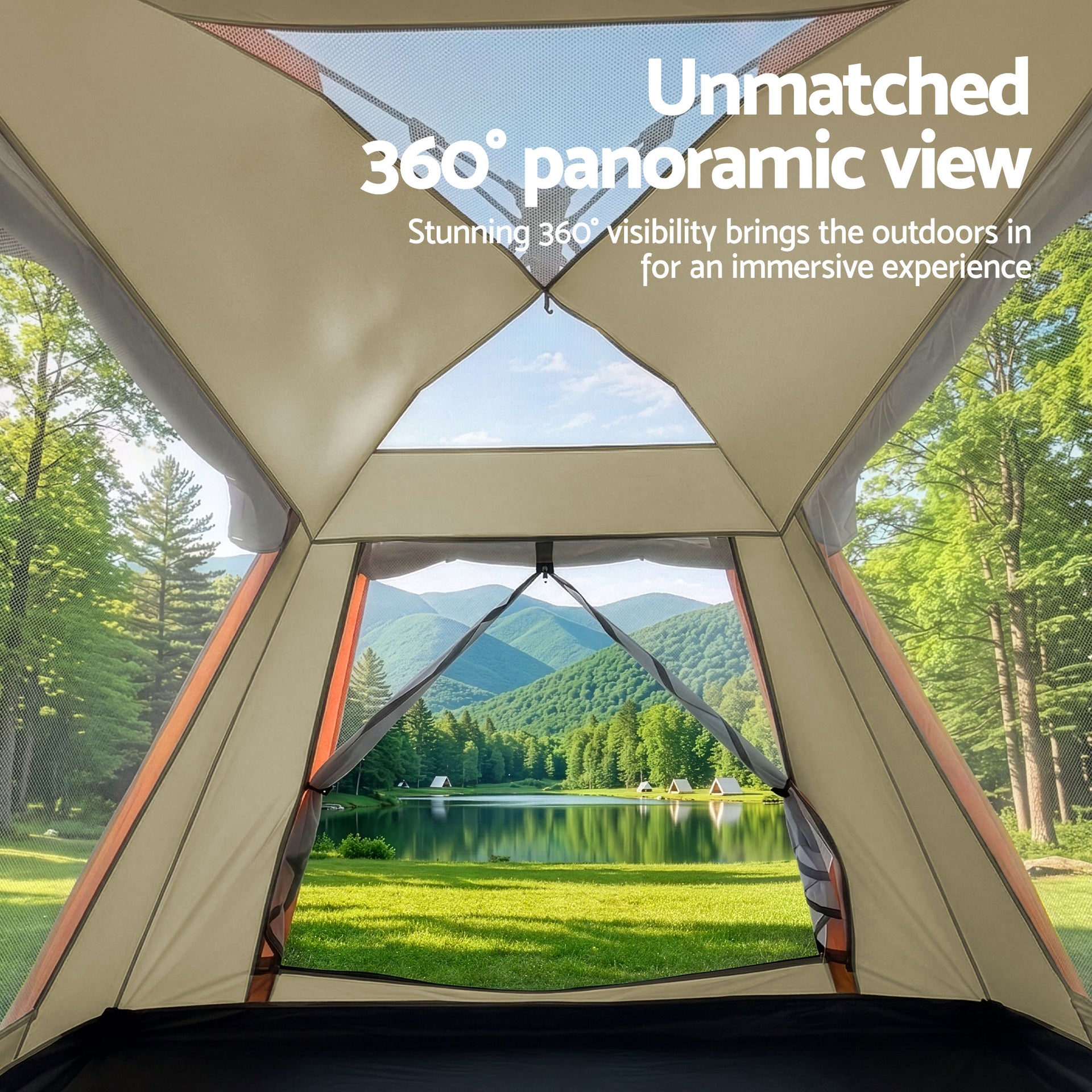 Weisshorn Pop Up Camping Tent 3-4 Person Automatic Tent Instant Setup Waterproof Awezingly