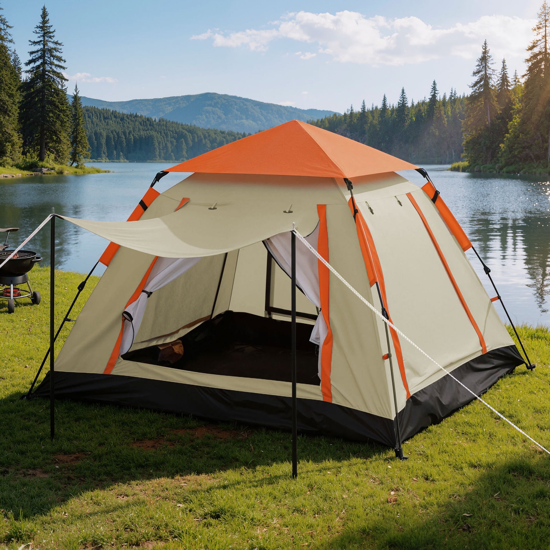 Weisshorn Pop Up Camping Tent 3-4 Person Automatic Tent Instant Setup Waterproof Awezingly