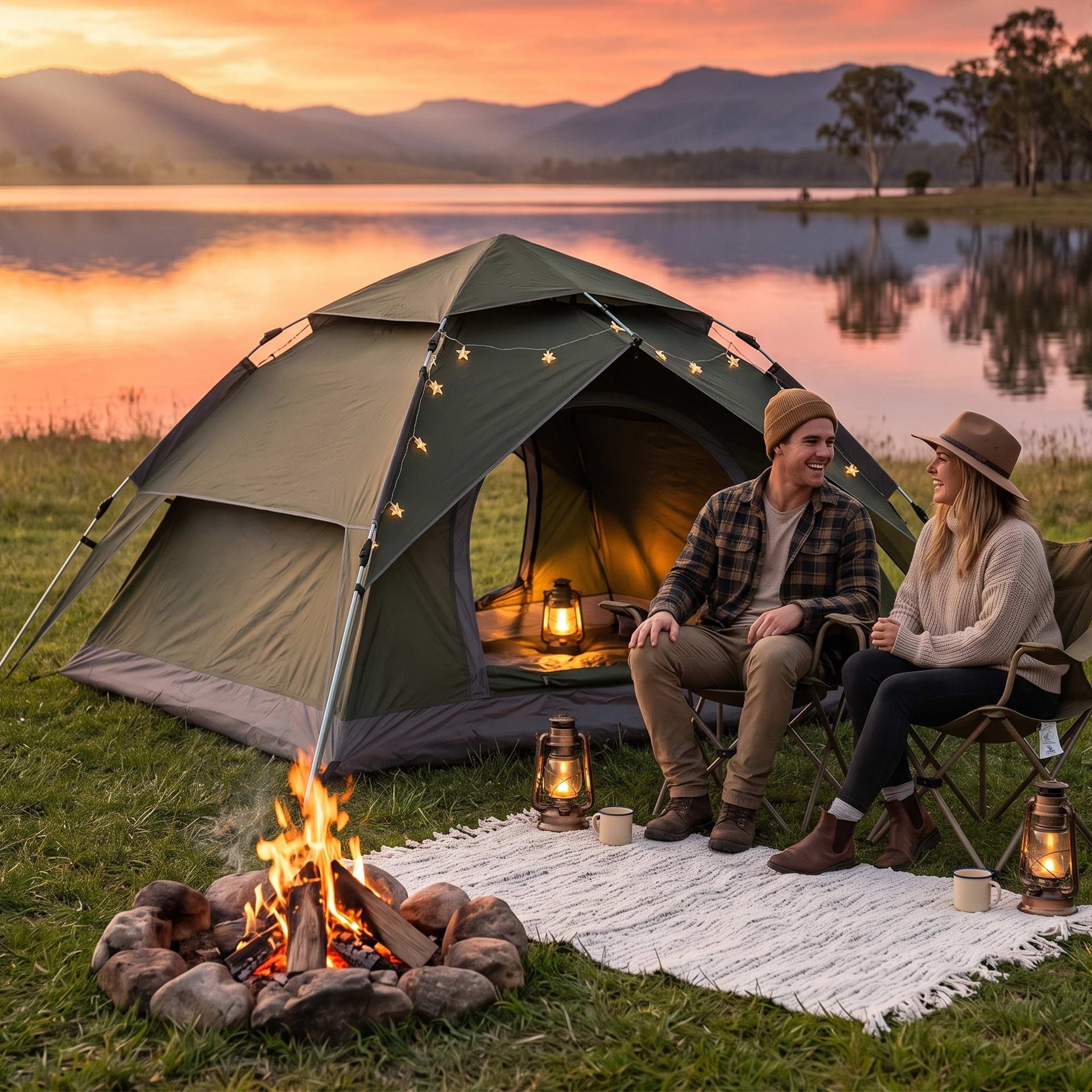 Weisshorn 2 Person Camping Tent Automatic Pop Up Water Repellent Shade Outdoor Awezingly