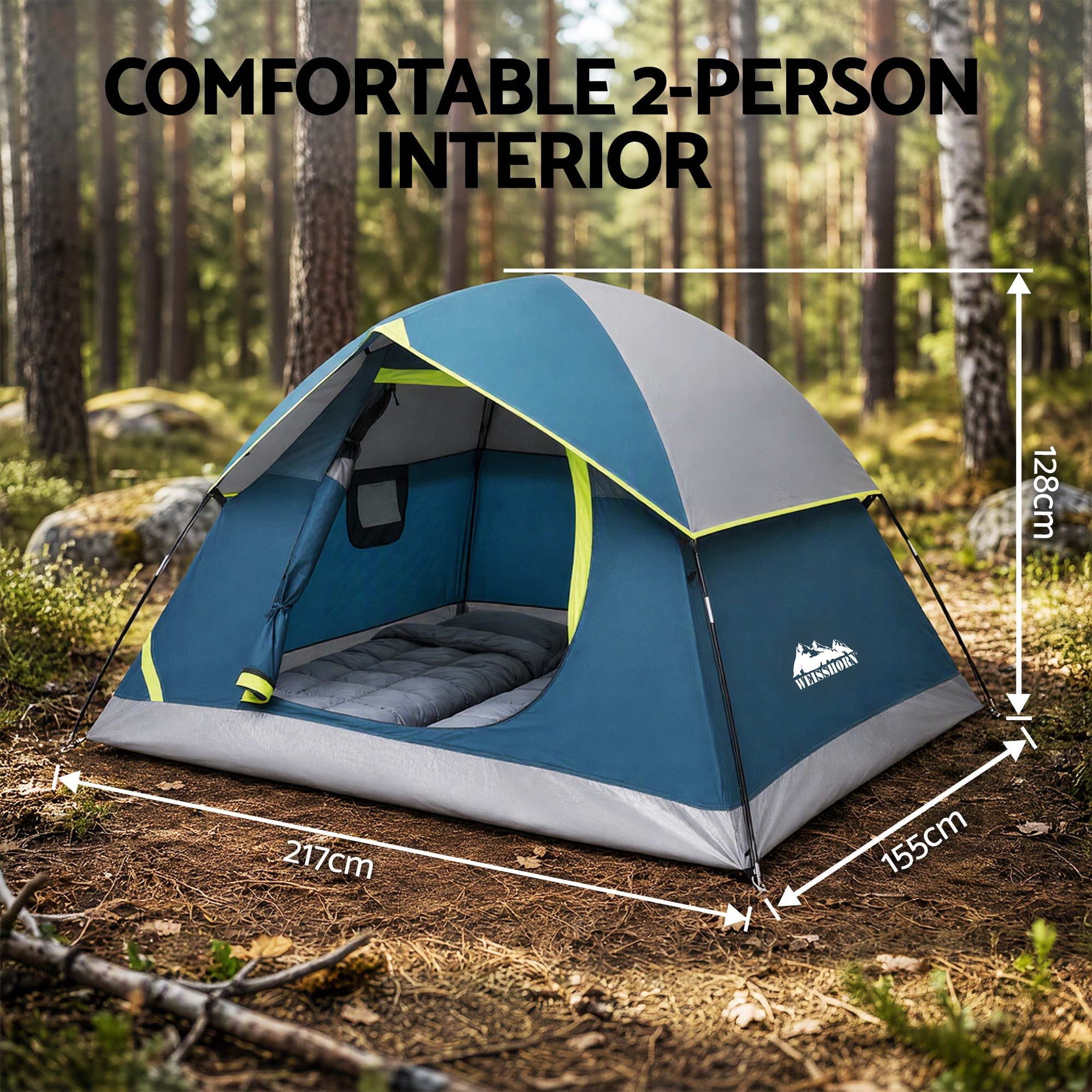Weisshorn 2 Person Camping Dome Tent Lightweight Waterproof Outdoor Hiking Awezingly