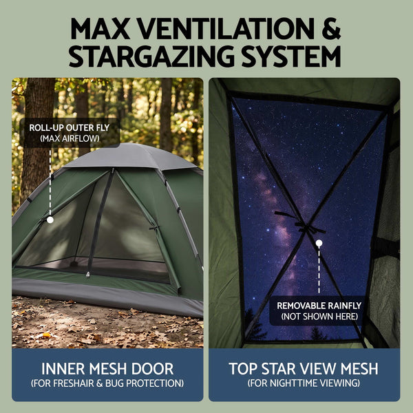 Weisshorn 1 Person Camping Tent Waterproof Hiking Vestibule Porch Awezingly