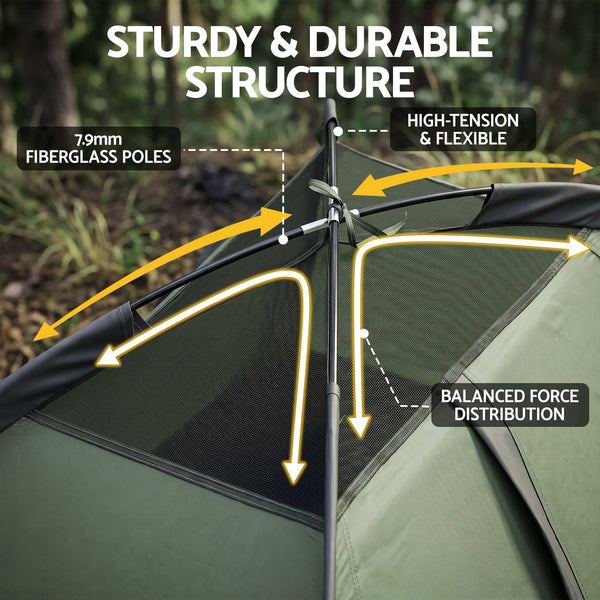 Weisshorn 1 Person Camping Tent Waterproof Hiking Vestibule Porch Awezingly