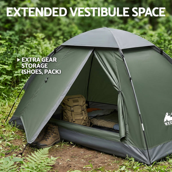 Weisshorn 1 Person Camping Tent Waterproof Hiking Vestibule Porch Awezingly