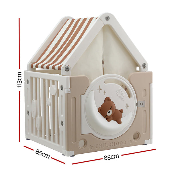 Keezi Kids Play Tent Playhouse Castle with Floor Mat 85CMX113CM Awezingly