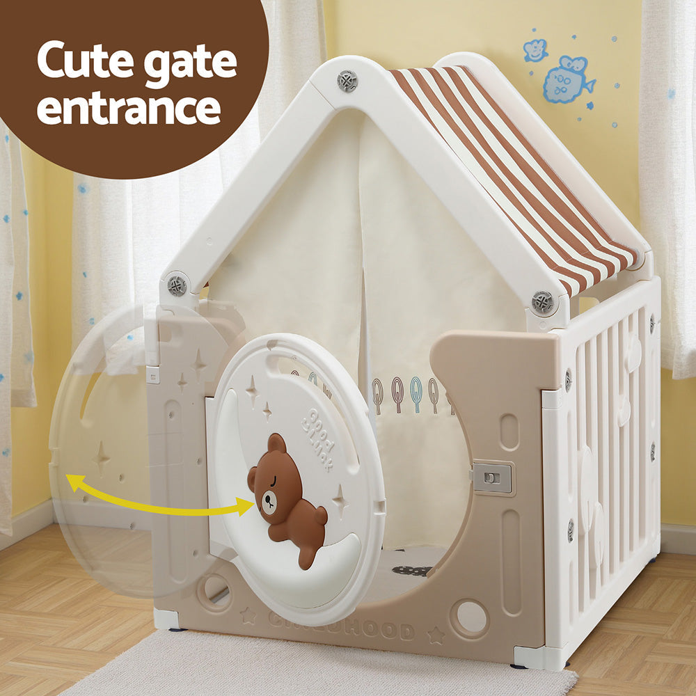 Keezi Kids Play Tent Playhouse Castle with Floor Mat 85CMX113CM Awezingly