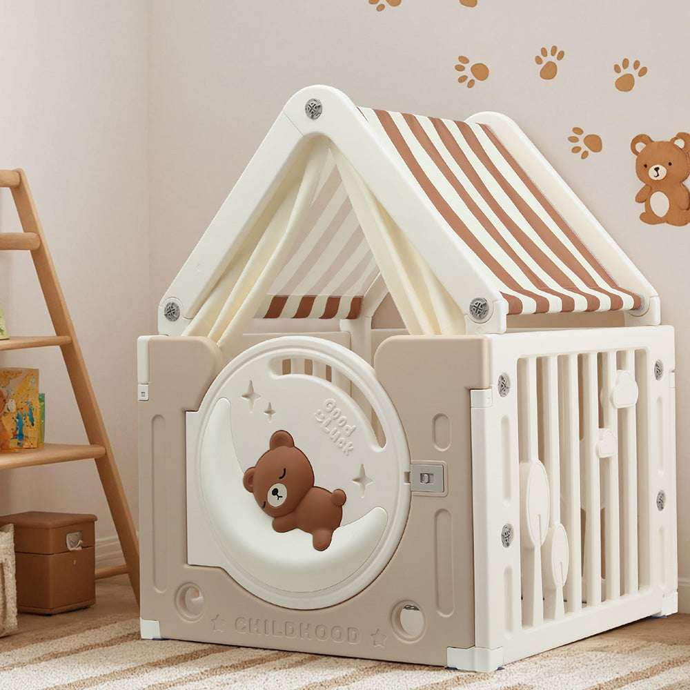 Keezi Kids Play Tent Playhouse Castle with Floor Mat 85CMX113CM Awezingly