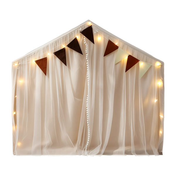 Keezi Kids Play Tent with Star Lights Windows Flag 144cmx95cm Playhouse Awezingly