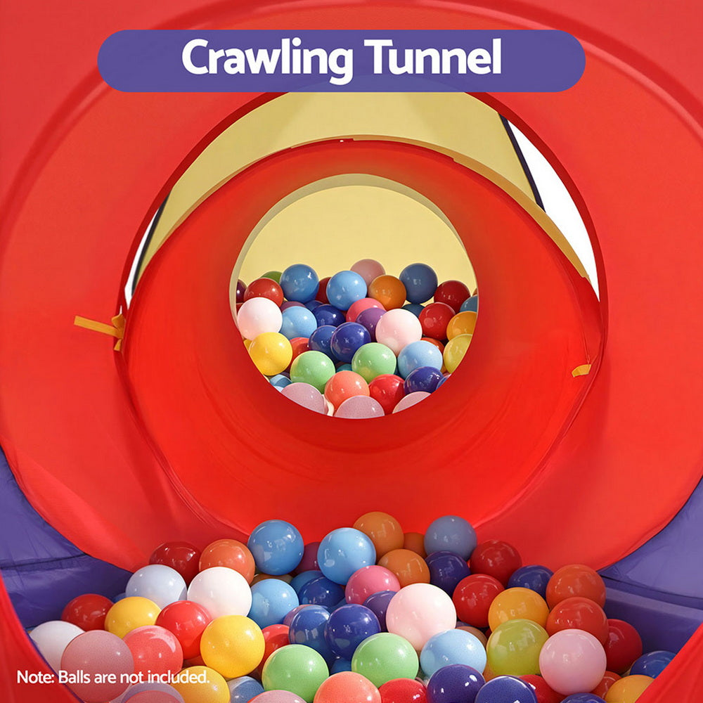 Keezi Kids Playhouse Play Tent Pop Up Teepee Castle Crawl Tunnel Outdoor Indoor Toys Children Gift Keezi