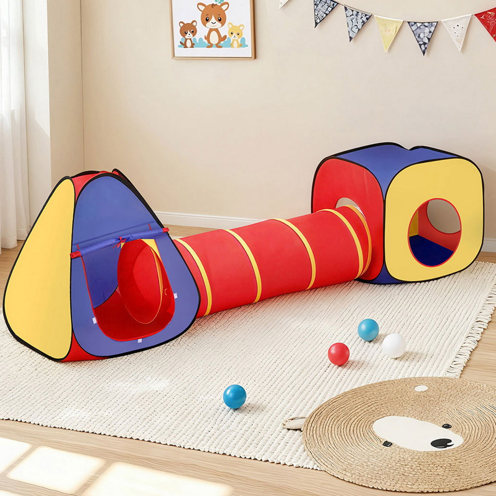 Keezi Kids Playhouse Play Tent Pop Up Teepee Castle Crawl Tunnel Outdoor Indoor Toys Children Gift Keezi