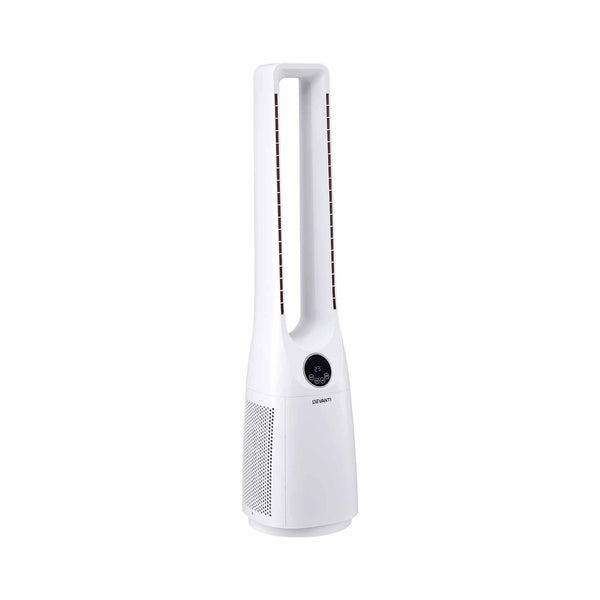 Devanti Bladeless Tower Fan 100cm 2-in-1 Cooling Airflow Purifying Remote Awezingly