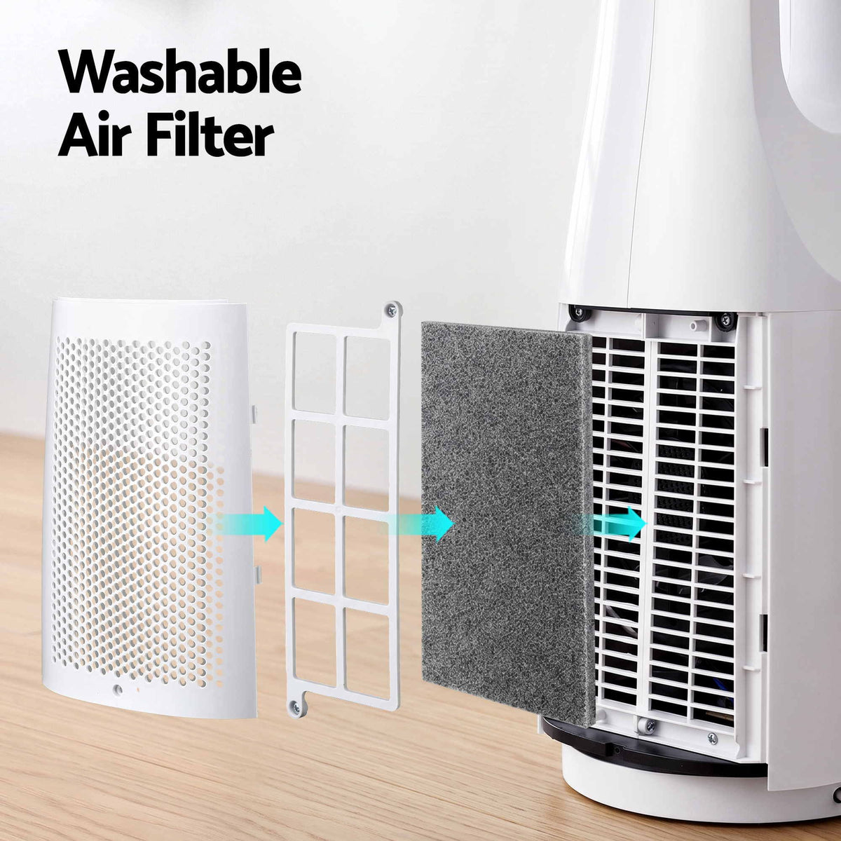 Devanti Bladeless Tower Fan 100cm 2-in-1 Cooling Airflow Purifying Remote Awezingly