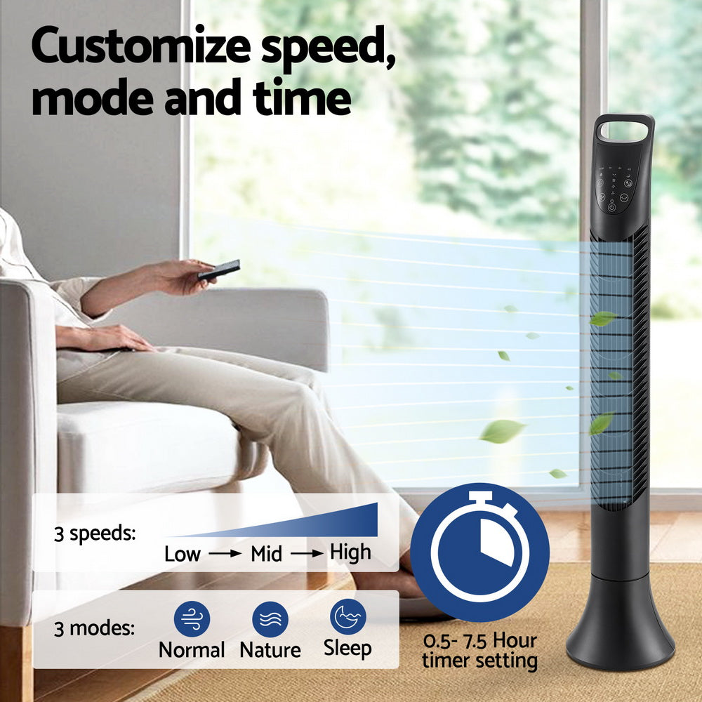 Devanti Tower Fan Oscillating 3 Speeds with Remote 91cm Devanti
