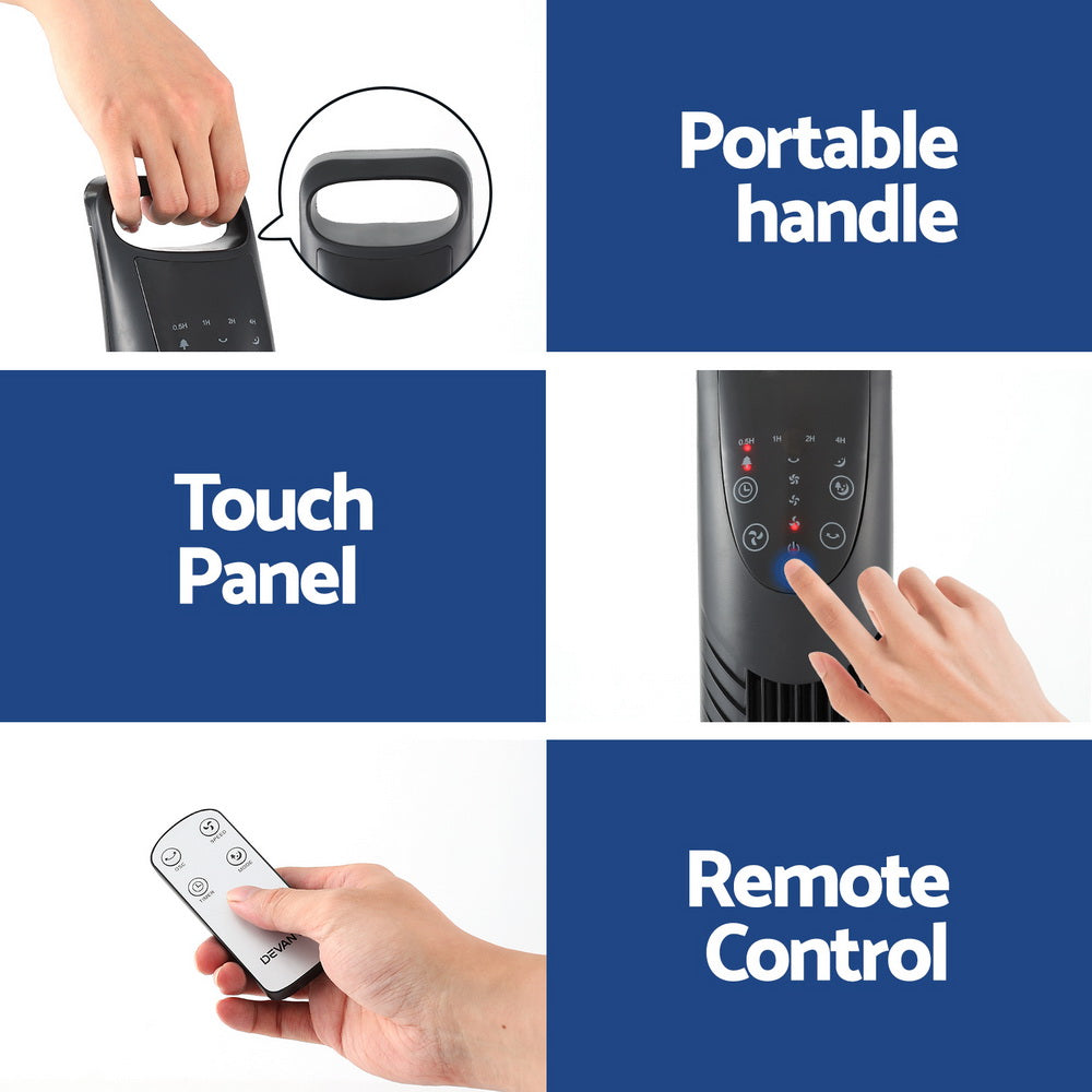 Devanti Tower Fan Oscillating 3 Speeds with Remote 91cm Devanti