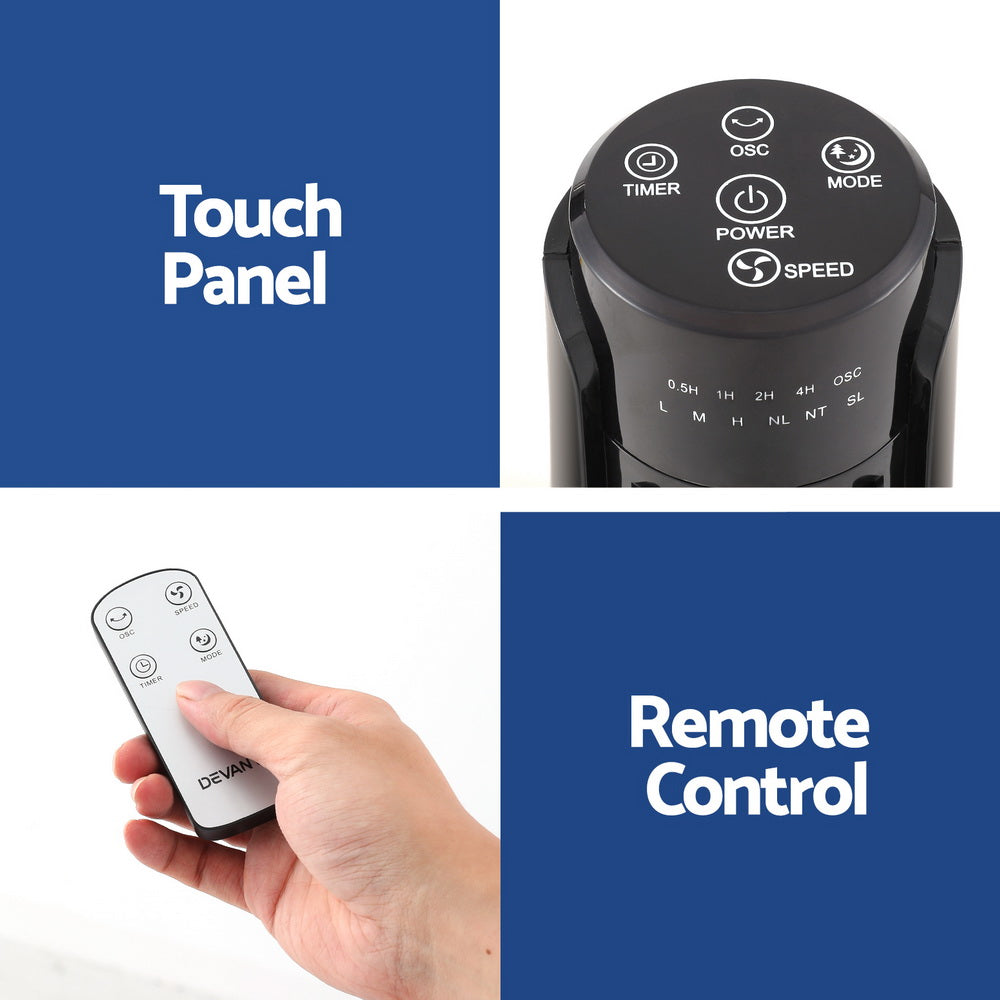 Devanti Tower Fan Oscillating 3 Speeds with Remote 93cm Devanti