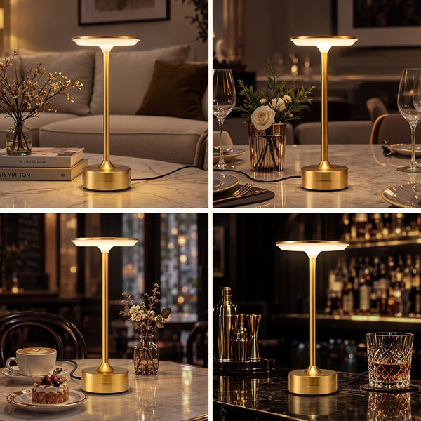 Artiss Gold Touch Table Lamp, Warm to Cool White LED, Dimmable 3000-6000K 24 LEDs, Type-C Awezingly