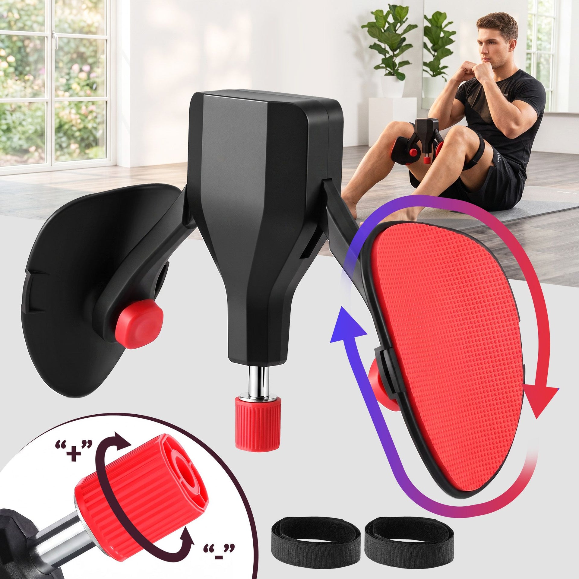 Everfit Pelvic Floor Exerciser Inner Thigh Kegel Trainer 35KG 360 Adjustable Men Women Black & Red Awezingly