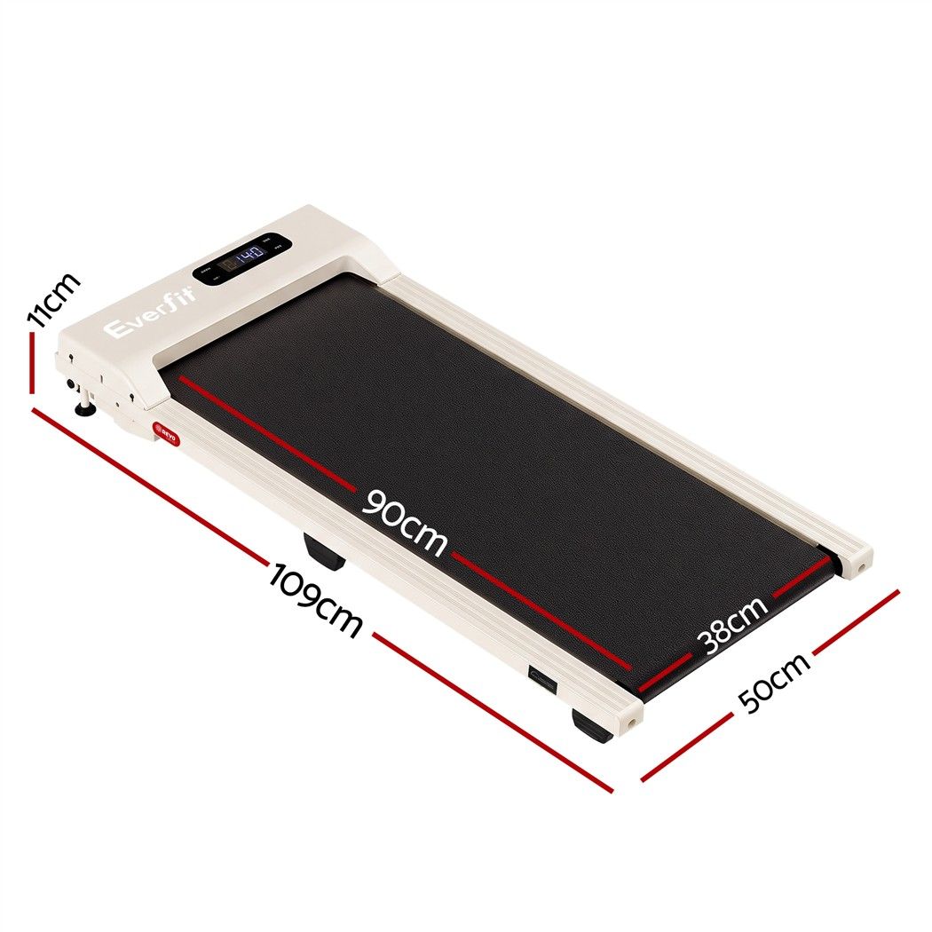 Everfit 3 in 1 Walking Pad Treadmill 12% Incline Under Desk Treadmills for Home Gym With 38cm Wide Belt Beige Awezingly