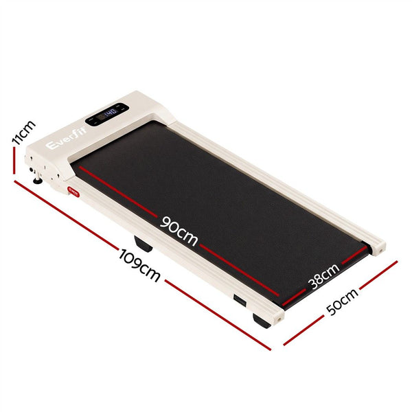 Everfit 3 in 1 Walking Pad Treadmill 12% Incline Under Desk Treadmills for Home Gym With 38cm Wide Belt Beige Awezingly